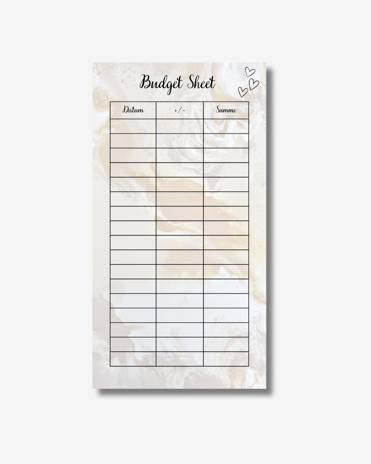 Budget Sheet 5 Blätter A5